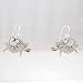 Dancing Cat Dangle Earrings in Sterling Silver with Brass Star, #8924