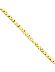 4.0 mm Solid 14K Yellow Gold High Polish Classic Franco Link Chain Necklace - 24" inches