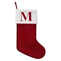 Monogrammed Holiday Stocking - Red M (20")