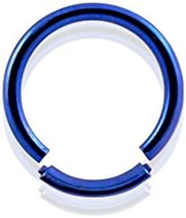 8MM - 14G(1.6MM) Dark Blue Anodised Grade 23 Solid Titanium Segment Rings.