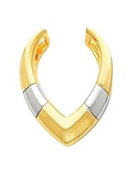 14K Yellow White Gold Two Tone Pendant Enhancer