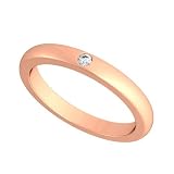 18k Rose Gold Bezel set Diamond Wedding Band Ring (G-H/SI, 0.03 ct.)
