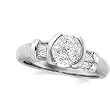 14K White Gold Diamond Engagement Ring - 0.65 Ct.