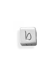 MMA Silver - Oxidized b Cube Bead
