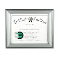 DAX Photo Frame, Easel Back, Desk/Wall, Wood, 8.5 x 11 Inches, Charcoal/Nickel-Tone