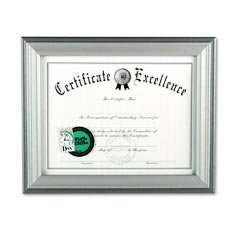 DAX Photo Frame, Easel Back, Desk/Wall, Wood, 8.5 x 11 Inches, Charcoal/Nickel-Tone (N15783NT)
