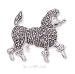 poodle17 - Sterling Silver Marcasite Poodle With Garnet Eye Pin