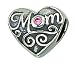 Zable Mom W Stone In 'O' Family Talking Sterling Silver Charm