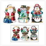 Mr. Christmas -  METALLIC PORCELAIN MUSIC BOXES (6)  - Penguin - New for 2010!