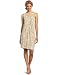 Anne Klein Women's Lion Print One Shoulder Dress, Beige, X-Large