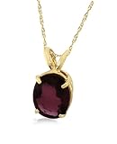 14k Yellow Gold 9x7mm Oval Pink Tourmaline Pendant, 18"