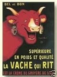 PLAQUE METAL 40X30cm PUBLICITE RETRO VACHE QUI RIT