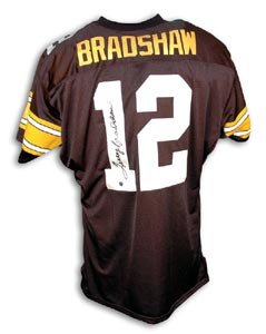 Terry Bradshaw Signed Pittsburgh Steelers Black Throwback Jersey