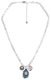 Sterling Silver Enamel, Freshwater Cultured Pearl & Rose Quartz Necklace, 16-18