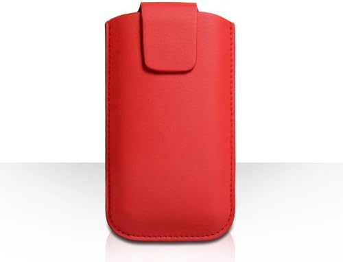 Yousave Accessories Huawei Ascend G6 Case Red Lichee Leather Pouch Cover
