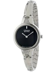 Citizen Womens EX1150-52E Silhouette Crystal Bangle Eco-Drive Stainless Steel Watch