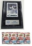 Carl Crawford Tampa Bay Rays Card plaque with 4 packs of Trading Cards