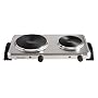 Micromark Double Cooking Plate Brushed Stainless Steel & Black