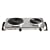 Micromark Double Cooking Plate Brushed Stainless Steel & Black