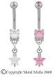 MINI GEM DROP STAR BELLY RING BNAMCZ3 -CLEAR