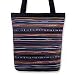 Cotton handbag, 'Rainbow Parallels' Image