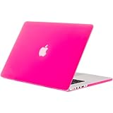 Kuzy - Hot Neon Pink Rubberized Hard Case Cover for Apple MacBook Pro 15.4" with Retina Display Model: A1398 (NEWEST VERSION) 15-Inch - Neon PINK