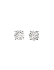 Ladies 14K White Gold 1.36Ct Round Cut Diamond Designer Stud Earrings 8.3MM