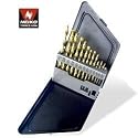 13 Pc Left Handed Drill Bit Set, HSS Titanium Coated