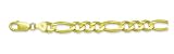 14K Yellow Gold Figaro Bracelet, 8.0mm, 8