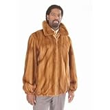 Mens Golden Dyed Bomber Mink Jacket by MadisonAveMall