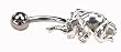 Blue Crystal Sterling Silver Elephant Barbell Jewelry