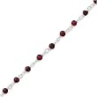 Sterling Silver 7inch Polished Garnet Beaded Bracelet - 7 Inch