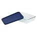 Pyrex Storage 3-Cup Rectangular Dish with Dark Blue Plastic Cover, Clear