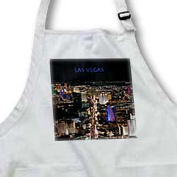 Las Vegas The Strip - BLACK Full Length Apron With Pockets 22w X 30l