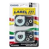 Casio XR-12WE2S 12mm Labeling Tape (Black on White)