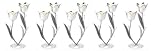 Silver Tulips Candle Holder Set of 5