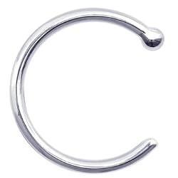 18 Gauge Solid 14KT White Gold Nose Hoop - 3/8"
