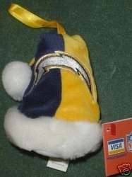 San Diego Chargers Santa Hat Ornament