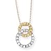 14k Two-Tone Gold & Diamond Double Circle title=