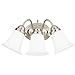 Westinghouse 6649700 Three-Light Interior Wall Fixture, No Size, Brushed Nickel