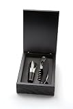 Outset B822 2-Piece Wine Set in Wood Box with Nameplate, Black