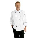 Chef Works COBT-WHT Champagne Executive Chef Coat White with Black Piping Size XS