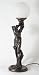 ART DECO BRONZE LIGHTING NUDE STRETCHING LADY LAMP