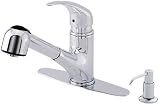 Danze D456113 Melrose Single Handle Kitchen Faucet with Euro Pull-Out Spout and Lever Handle, Chrome
