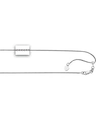 925 Sterling Silver .9 mm (1/32 Inch) Heart Adjustable Wheat Chain 22" w/ Lobster Claw Clasp