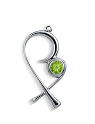 The Mommy Pendant - Mother Embracing Child Pendant in Silver with Birthstone and 18" Diamond Cut Necklace