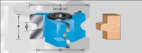 Amana A-903 Wedge Tongue & Groove Shaper Cutters - 15/16 Cutting Height; Tongue Profile; 3/4 Bore