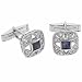 Sterling Silver Blue and Simulated Diamond CZ Filigree Cuff Links CuffLink