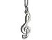Diamond Treble Clef Pendant in White Gold with Chain