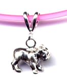 16 Pink Bulldog Necklace Sterling Silver Jewelry Gift Boxed